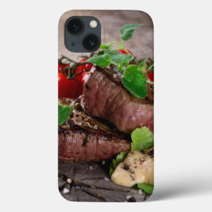 Gegrilde biefsteaks met verse kruiden en tomaten Case-Mate iPhone case