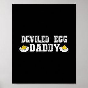 Gegrilde Ei Papa Retro Grappige Thanksgiving Vader Poster