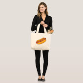 Gegrilde Hotdog Grote Tote Bag (Voorkant (model))