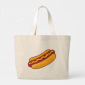 Gegrilde Hotdog Grote Tote Bag (Achterkant)