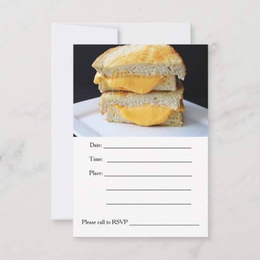 Gegrilde kaas en tomatensoep Luncheon uitnodiging (Achterkant)