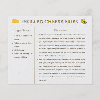 Gegrilde Kaas Frites Receptkaart Thanksgiving Eten