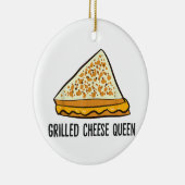 Gegrilde kaas Koningin Grappige gegrilde kaas Keramisch Ornament (Rechts)