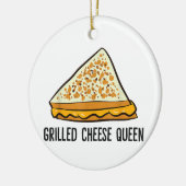 Gegrilde kaas Koningin Grappige gegrilde kaas Keramisch Ornament (Links)