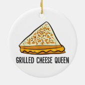 Gegrilde kaas Koningin Grappige gegrilde kaas Keramisch Ornament (Achterkant)