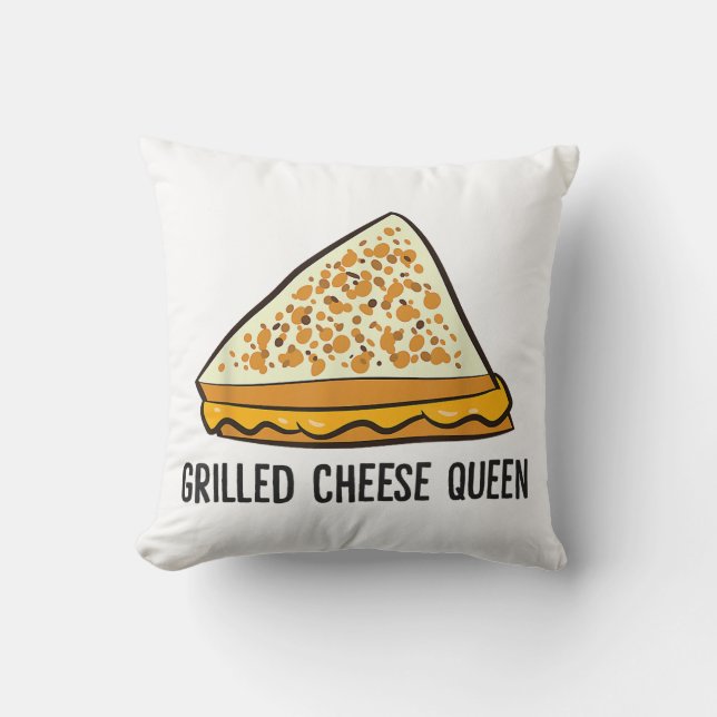 Gegrilde Kaas Koningin Grappige Gegrilde Kaas  Kussen (Voorkant)