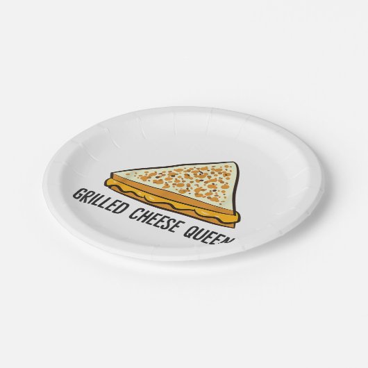 Gegrilde kaas Koningin Grappige gegrilde kaas Papieren Bordje (Gekanteld)