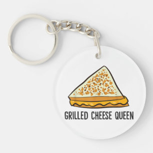 Gegrilde kaas Koningin Grappige gegrilde kaas Sleutelhanger