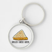 Gegrilde kaas Koningin Grappige gegrilde kaas Sleutelhanger (Voorkant)