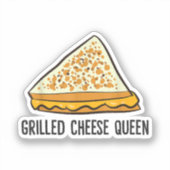 Gegrilde kaas Koningin Grappige gegrilde kaas Sticker (Voorkant)