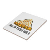 Gegrilde kaas Koningin Grappige gegrilde kaas Tegeltje (Zijkant)