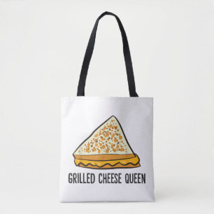Gegrilde kaas Koningin Grappige gegrilde kaas Tote Bag