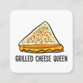 Gegrilde kaas Koningin Grappige gegrilde kaas Vierkante Visitekaartje (Voorkant)