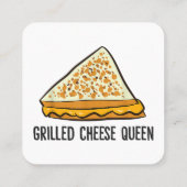 Gegrilde kaas Koningin Grappige gegrilde kaas Vierkante Visitekaartje (Achterkant)