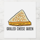 Gegrilde kaas Koningin Grappige gegrilde kaas Wijn Etiket (Enkel label)