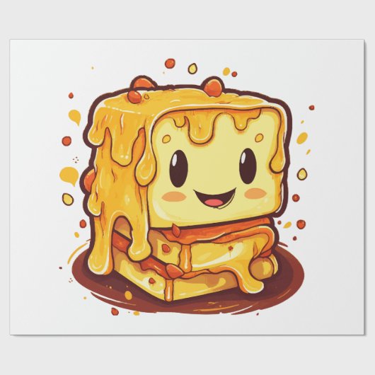 Gegrilde kaas liefhebber cadeaupapier (Vlak)