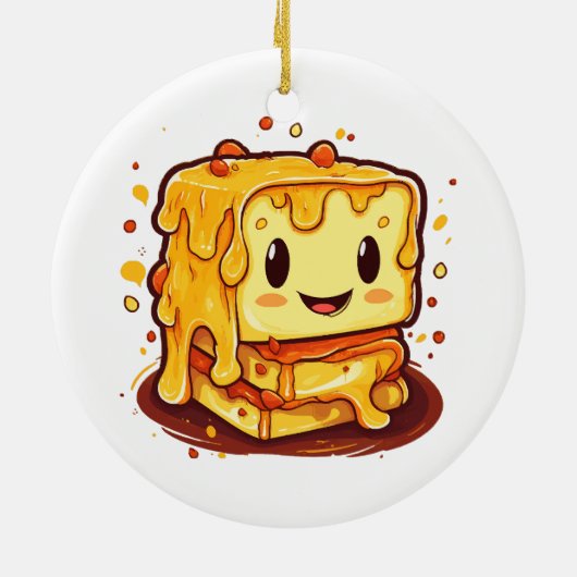 Gegrilde kaas liefhebber keramisch ornament (Achterkant)