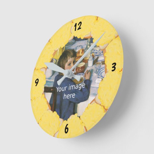 Gegrilde kaas op Toast lijsten uw eigen Foto Ronde Klok (Hoek)