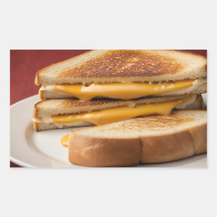 Gegrilde Kaas Sandwich Rechthoekige Sticker