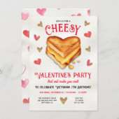 Gegrilde Kaas Valentijnse  Galentines dag Party Kaart (Voorkant / Achterkant)