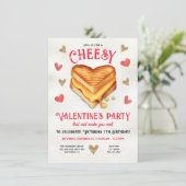 Gegrilde Kaas Valentijnse  Galentines dag Party Kaart (Staand voorkant)
