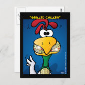 "Gegrilde kip" Briefkaart (Voorkant / Achterkant)