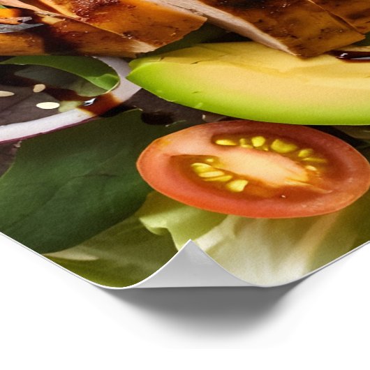 Gegrilde kip en plantaardige salade poster (Hoek)