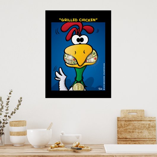"Gegrilde kip" Poster (Keuken)