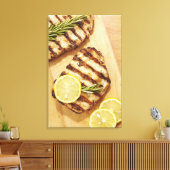 Gegrilde kippenborsten canvas afdruk (Insitu (Woonkamer))