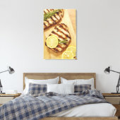 Gegrilde kippenborsten canvas afdruk (Insitu (Slaapkamer))