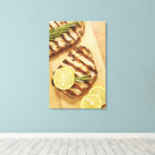 Gegrilde kippenborsten canvas afdruk (Insitu (Houten vloer))