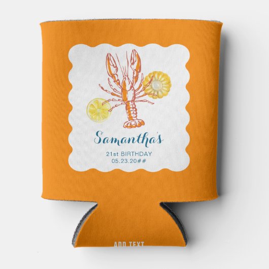 Gegrilde Kreeft Staarten BBQ Vis Zomer Verjaardag Blikjeskoeler (Voorkant)