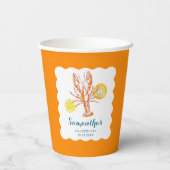 Gegrilde Kreeft Staarten BBQ Vis Zomer Verjaardag Papieren Bekers (Achterkant)