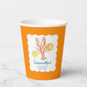 Gegrilde Kreeft Staarten BBQ Vis Zomer Verjaardag Papieren Bekers (Voorkant)