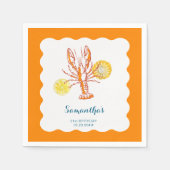 Gegrilde Kreeft Staarten BBQ Vis Zomer Verjaardag Servet (Voorkant)