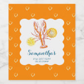 Gegrilde Kreeft Staarten BBQ Vis Zomer Verjaardag Wijn Etiket (Enkel label)