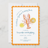 Gegrilde Kreeftstaarten BBQ Zeevruchten Zomer Verj Kaart (Voorkant)