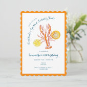 Gegrilde Kreeftstaarten BBQ Zeevruchten Zomer Verj Kaart (Staand voorkant)