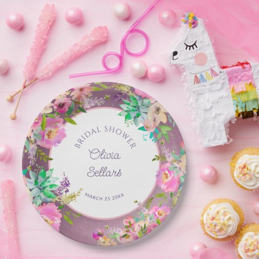 Gegrilde lavendel Engelse tuin Vrijgezellenfeest Papieren Bordje (Feest)