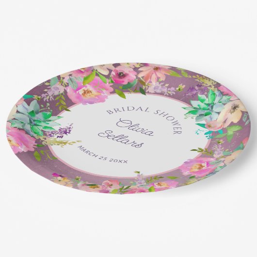 Gegrilde lavendel Engelse tuin Vrijgezellenfeest Papieren Bordje (Gekanteld)