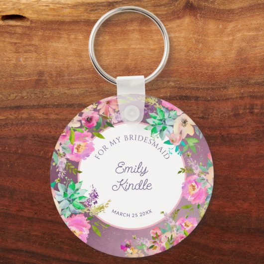 Gegrilde lavendel Engelse tuin Vrijgezellenfeest Sleutelhanger (Voorkant)