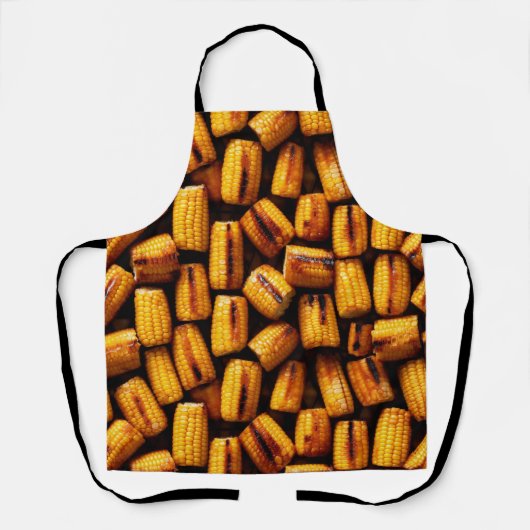 Gegrilde maïs op de cob bedekt, food thema schort (Voorkant)