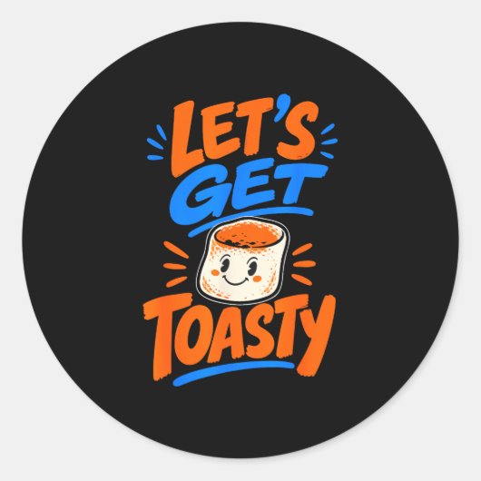 Gegrilde marshmallow kampvuur s'mores  ronde sticker (Voorkant)