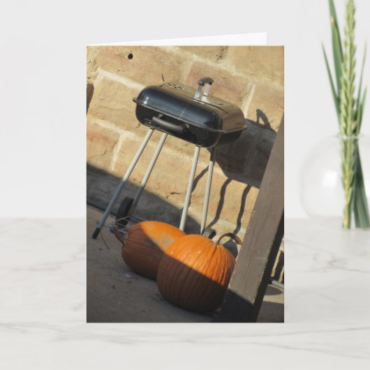 "Gegrilde Pompoenen" Kerstkaart Kaart (Voorkant)