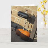 "Gegrilde Pompoenen" Kerstkaart Kaart (Gele Bloem)