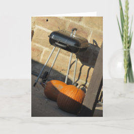 "Gegrilde Pompoenen" Kerstkaart Kaart