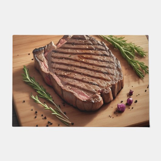 Gegrilde Ribeye Steak Rozemarijn Deurmat (Voorkant)