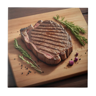 Gegrilde Ribeye Steak Rozemarijn Tegeltje