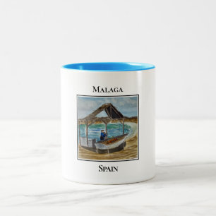 Gegrilde Sardines, Malaga, Spanje Tweekleurige Koffiemok