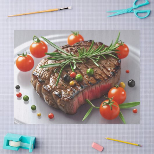Gegrilde Steak Elegantie Tissuepapier (Craft)